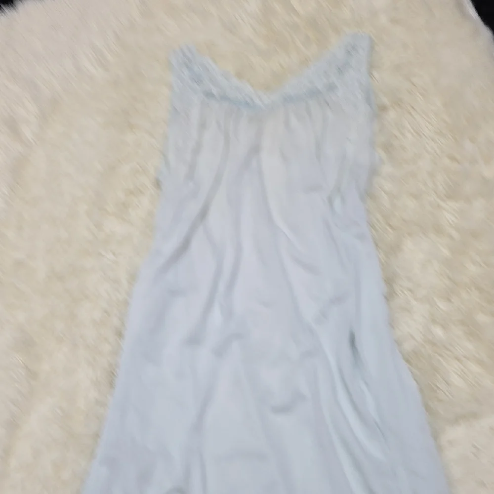 Vintage 80s Elegant Light Blue Lace Nightgown